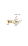 Kosiner Schmuck 14K Massivgold Wassertropfen Blume Ohrpiercing Ohrstecker