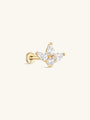 kosiner jewelry 14K Solid Gold Water Drop Flower Ear Piercing Stud