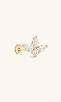 Kosiner Schmuck 14K Massivgold Wassertropfen Blume Ohrpiercing Ohrstecker