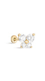 kosiner sieraden 14K massief gouden vlinderbloemen oorpiercing Stud