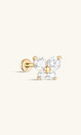 kosiner jewelry 14K Solid Gold Butterfly Flowers Ear Piercing Stud