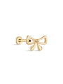 kosiner jewelry 14K Solid Gold Micro Bow Ear Piercing Stud