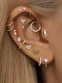 kosiner jewelry 14K Solid Gold Micro Bow Ear Piercing Stud