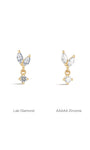 kosiner sieraden 14K massief gouden markiezin kwast hanger oor piercing stud