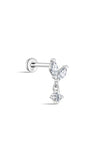kosiner sieraden 14K massief gouden markiezin kwast hanger oor piercing stud