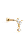 kosiner sieraden 14K massief gouden markiezin kwast hanger oor piercing stud