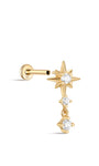 kosiner jewelry 14K Solid Gold Sunlight Pendant Ear Piercing Stud