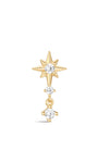 kosiner jewelry 14K Solid Gold Sunlight Pendant Ear Piercing Stud