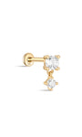 kosiner jewelry 14K Solid Gold Micro Zircon Pendant Ear Piercing Stud