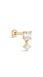 kosiner jewelry 14K Solid Gold Micro Zircon Pendant Ear Piercing Stud