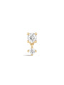 kosiner jewelry 14K Solid Gold Micro Zircon Pendant Ear Piercing Stud