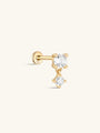 kosiner jewelry 14K Solid Gold Micro Zircon Pendant Ear Piercing Stud