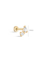 kosiner jewelry 14K Solid Gold Mini Double Zircon Stitching Ear Piercing Stud
