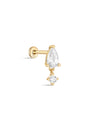 kosiner jewelry 14K Solid Gold Water Drop Tassel Ear Piercing Stud