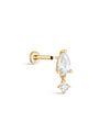 kosiner jewelry 14K Solid Gold Water Drop Tassel Ear Piercing Stud