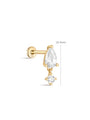 kosiner jewelry 14K Solid Gold Water Drop Tassel Ear Piercing Stud