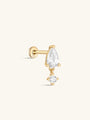 kosiner jewelry 14K Solid Gold Water Drop Tassel Ear Piercing Stud