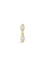 kosiner jewelry 14K Solid Gold Marquise Bezel Zircon Ear Piercing Stud
