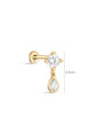 kosiner jewelry 14K Solid Gold Four - Claw Tassel Pendant Zircon Ear Piercing Stud