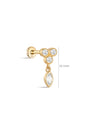 kosiner jewelry 14K Solid Gold Flower Border Pendant Ear Piercing Stud