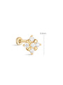 kosiner jewelry 14K Solid Gold Flower Inlaid Ear Piercing Stud