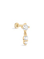 kosiner jewelry 14K Solid Gold Splicing Shiny Zircon Ear Piercing Stud