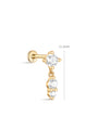 kosiner jewelry 14K Solid Gold Splicing Shiny Zircon Ear Piercing Stud