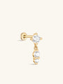 kosiner jewelry 14K Solid Gold Splicing Shiny Zircon Ear Piercing Stud