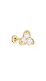 kosiner jewelry 14K Solid Gold Three petals Ear Piercing Stud