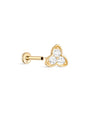 kosiner jewelry 14K Solid Gold Three petals Ear Piercing Stud