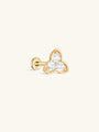 kosiner jewelry 14K Solid Gold Three petals Ear Piercing Stud