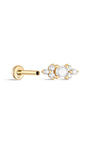 gioielli kosiner Borchia per piercing all'orecchio con geometria in oro massiccio 14 carati