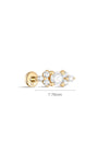 gioielli kosiner Borchia per piercing all'orecchio con geometria in oro massiccio 14 carati