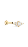 Kosiner Jewelry - Piercing para oreja con alas voladoras de oro macizo de 14 quilates