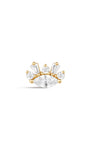 kosiner jewelry 14K Solid Gold Eye Spliced Zircon Ear Piercing Stud