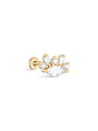 kosiner jewelry 14K Solid Gold Eye Spliced Zircon Ear Piercing Stud