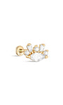 kosiner jewelry 14K Solid Gold Eye Spliced Zircon Ear Piercing Stud