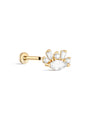 kosiner jewelry 14K Solid Gold Eye Spliced Zircon Ear Piercing Stud