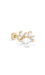 kosiner jewelry 14K Solid Gold Eye Spliced Zircon Ear Piercing Stud