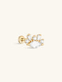 kosiner jewelry 14K Solid Gold Eye Spliced Zircon Ear Piercing Stud