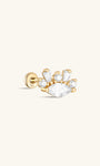 kosiner jewelry 14K Solid Gold Eye Spliced Zircon Ear Piercing Stud