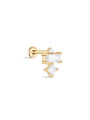 kosiner jewelry 14K Solid Gold Geometric Spliced Zirconia Ear Piercing Stud