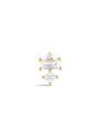 kosiner jewelry 14K Solid Gold Geometric Spliced Zirconia Ear Piercing Stud