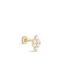 kosiner jewelry 14K Solid Gold Triangular Double Zircon Ear Piercing Stud