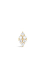 kosiner jewelry 14K Solid Gold Triangular Double Zircon Ear Piercing Stud