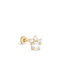 kosiner jewelry 14K Solid Gold Multi - Rounded Zircon Ear Piercing Stud