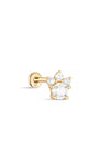 kosiner jewelry 14K Solid Gold Multi - Rounded Zircon Ear Piercing Stud