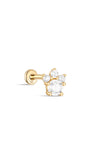 kosiner jewelry 14K Solid Gold Multi - Rounded Zircon Ear Piercing Stud