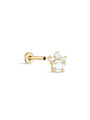 kosiner jewelry 14K Solid Gold Multi - Rounded Zircon Ear Piercing Stud