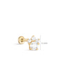kosiner jewelry 14K Solid Gold Tear Zircon Ear Piercing Stud